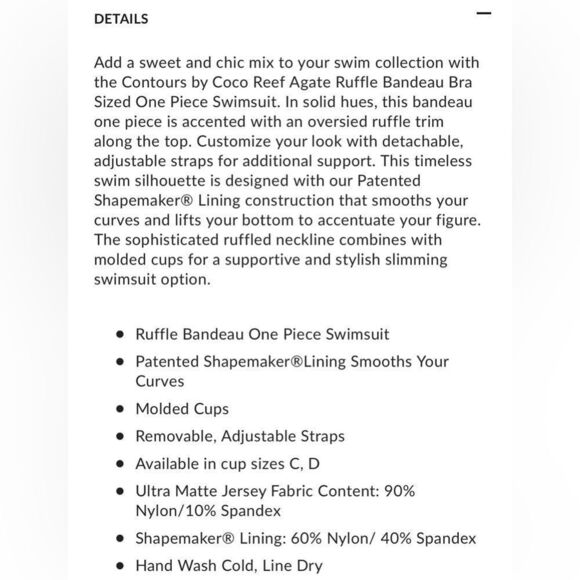 ☀️☀️☀️ AZURE Ruffle Bandeau Bra Sized One Piece Swimsuit KEEPSAKE - Picture 13 of 13